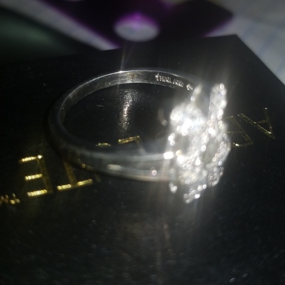 Absolute Simulated Diamond Ring Sterling Silver 8 - Picture 6 of 8